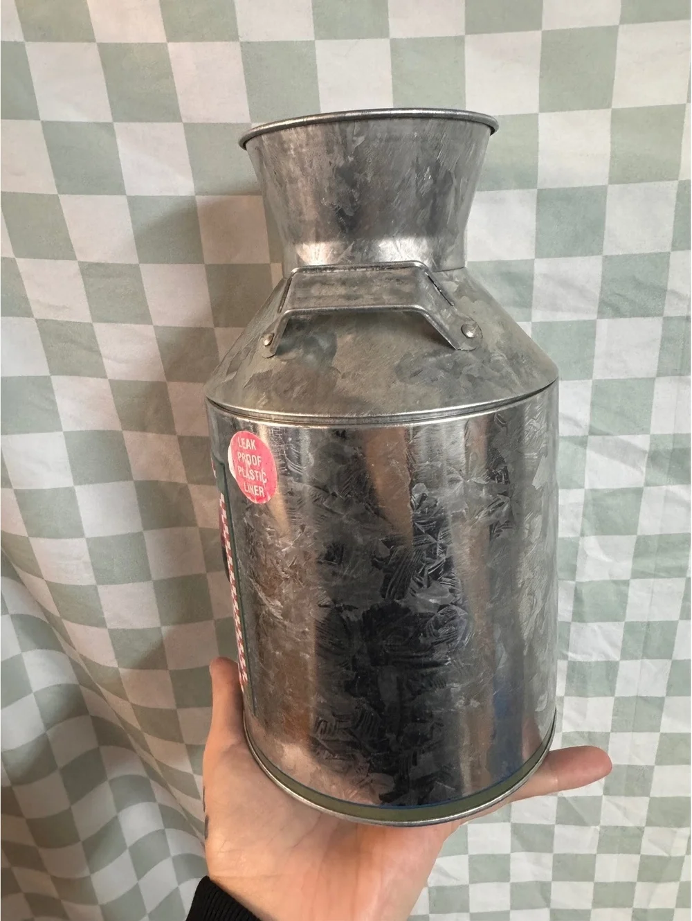The Tin Box Company Rustic Metal Milk Can with Rooster Design